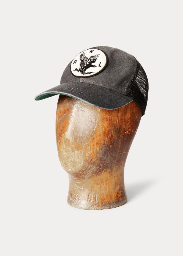 Ralph Lauren Eagle-Patch Reverse-Sateen Cap Černé | rSWbemis
