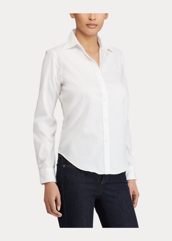 Ralph Lauren Easy Care Bavlněné Shirt Bílé | PeOzf0OC