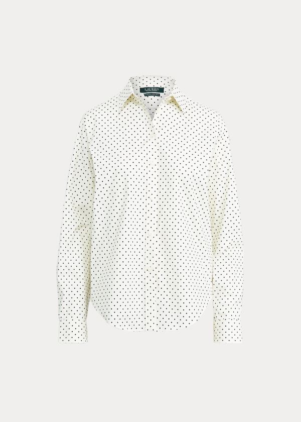 Ralph Lauren Easy Care Polka-Dot Shirt Krém Černé | 0pcdfwNX
