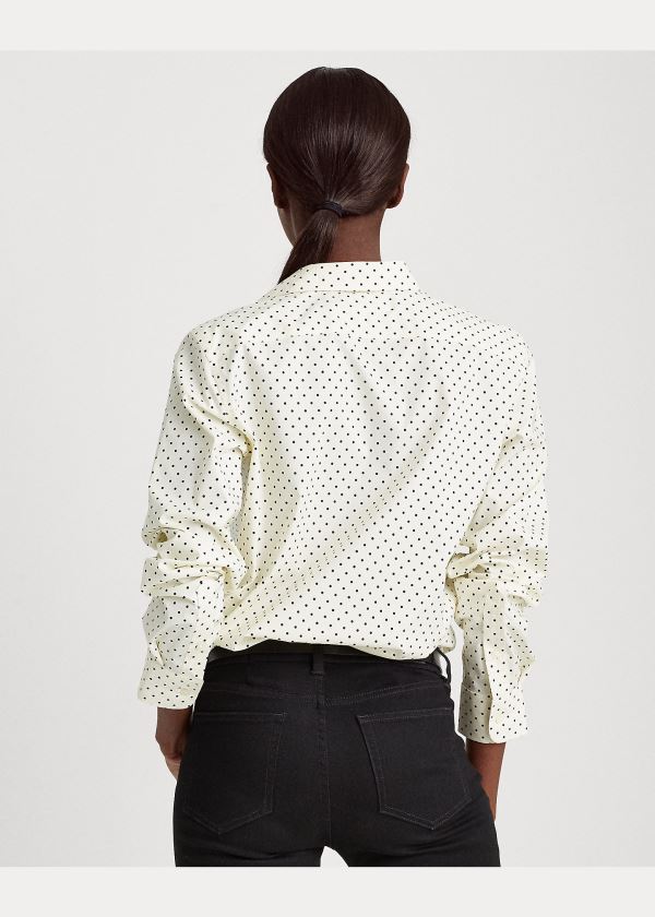 Ralph Lauren Easy Care Polka-Dot Shirt Krém Černé | 0pcdfwNX