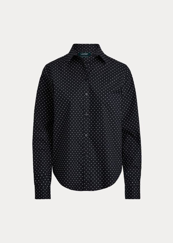 Ralph Lauren Easy Care Polka-Dot Shirt Černé Krém | eZvVxNN6