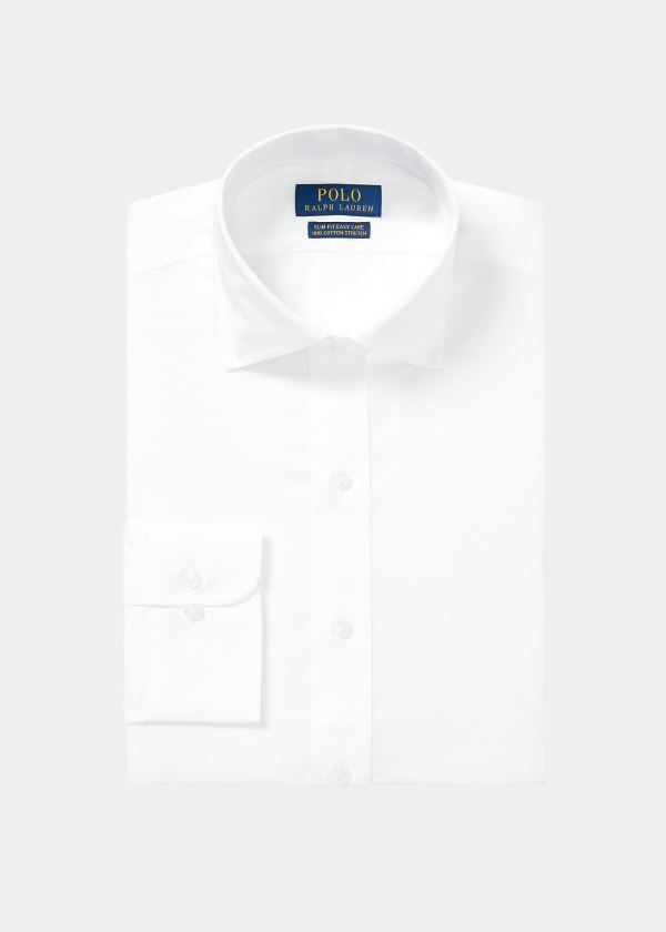 Ralph Lauren Easy Care Stretch Poplin Shirt - All Fits Bílé | 5Qj4AXSy