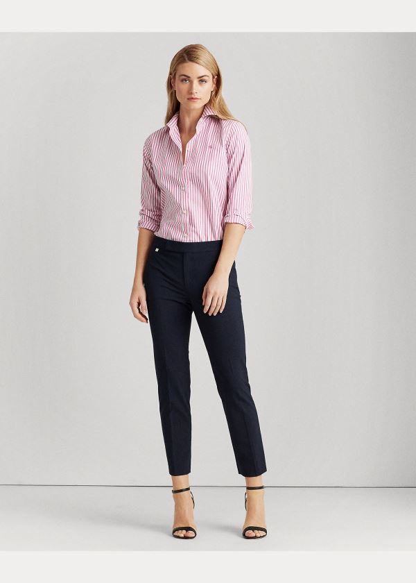 Ralph Lauren Easy Care Striped Bavlněné Shirt Růžové Proužek | 25R1Xu9J
