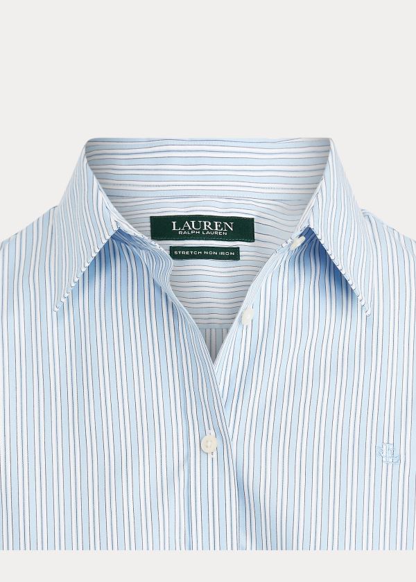 Ralph Lauren Easy Care Striped Bavlněné Shirt Blankyt Proužek | SUJr2OjJ
