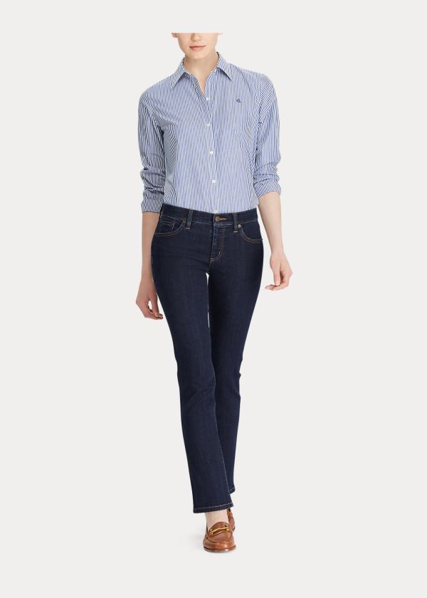 Ralph Lauren Easy Care Striped Bavlněné Shirt Blankyt Bílé | TNTzpYg3
