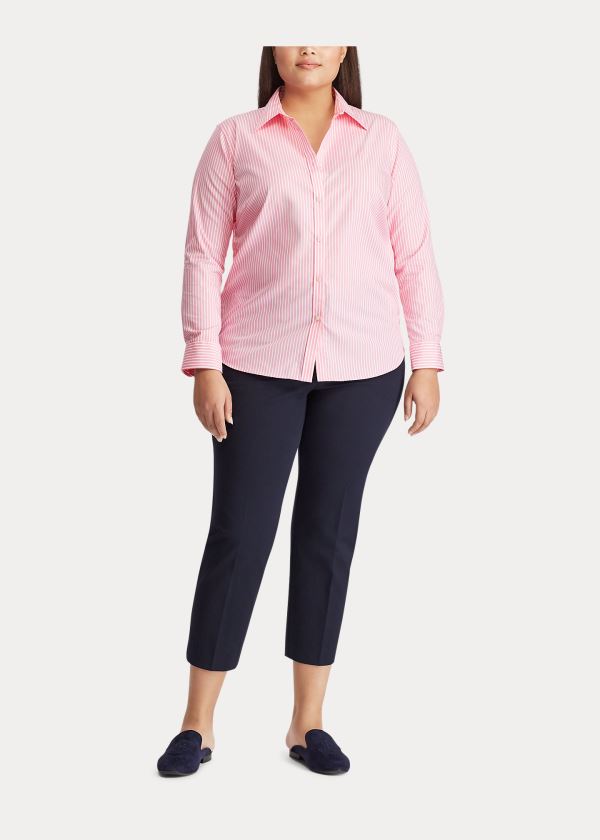 Ralph Lauren Easy Care Striped Bavlněné Shirt Růžové Bílé | tf13084K