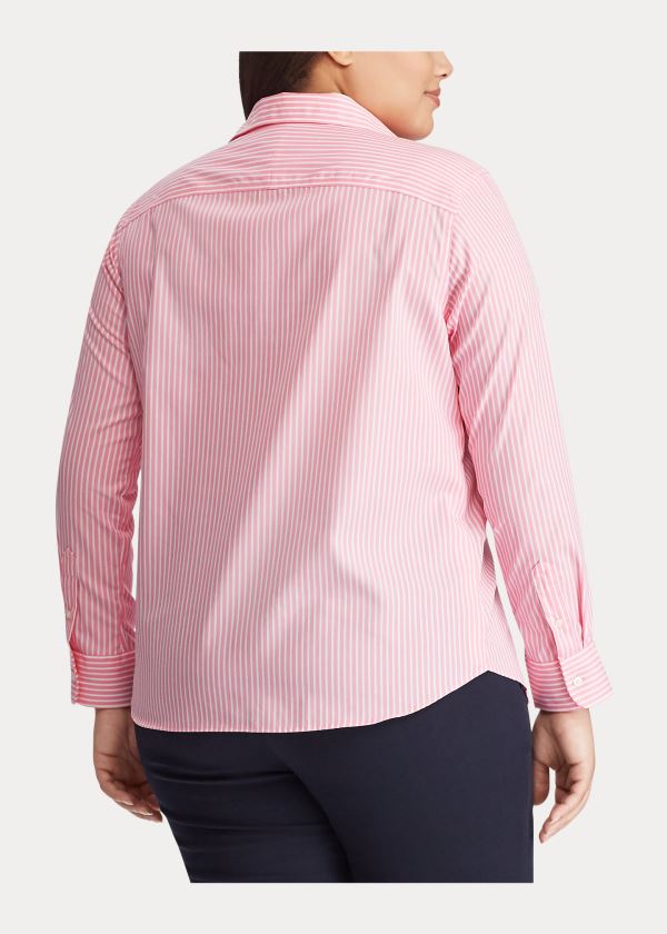 Ralph Lauren Easy Care Striped Bavlněné Shirt Růžové Bílé | tf13084K