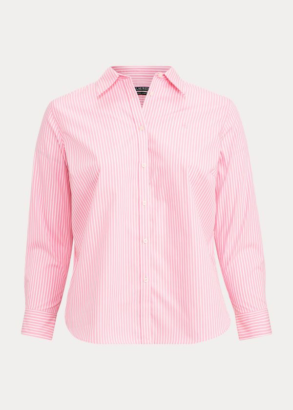 Ralph Lauren Easy Care Striped Bavlněné Shirt Růžové Bílé | tf13084K