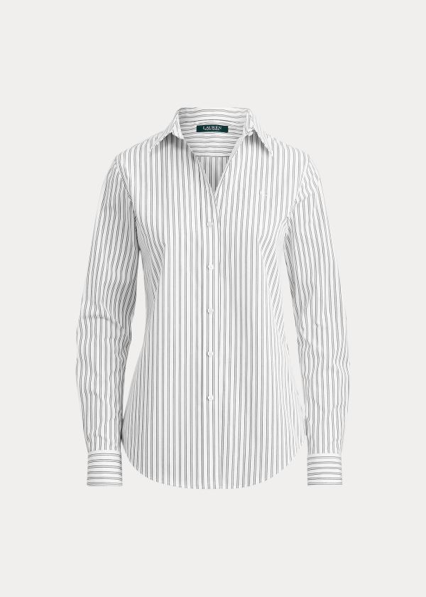 Ralph Lauren Easy Care Striped Shirt Bílé Černé Proužek | MGKXSyLD