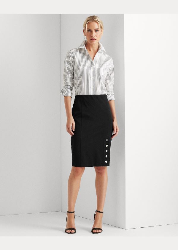 Ralph Lauren Easy Care Striped Shirt Bílé Černé Proužek | MGKXSyLD