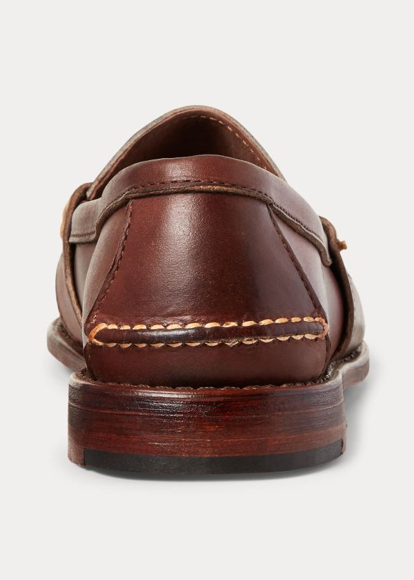 Ralph Lauren Edric Læder Penny Loafer Hnědé | xJnLee5y