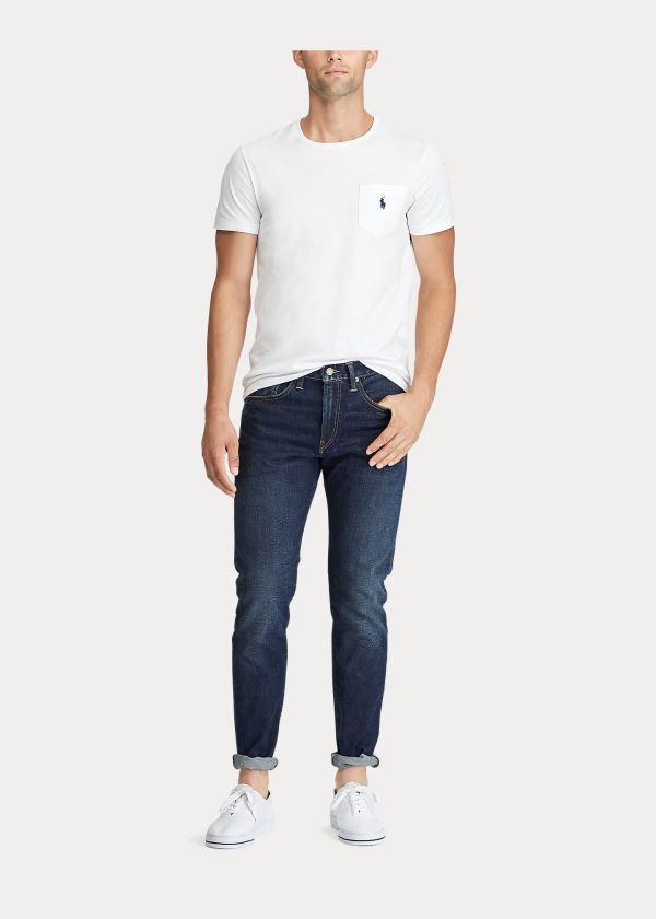 Ralph Lauren Eldridge Skinny Stretch Jean Tmavě Blankyt Blankyt Světle Modré | KDZcGuBy