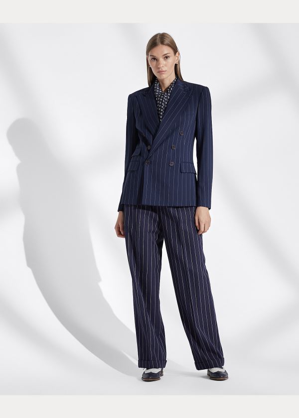 Ralph Lauren Elias Striped Jacket Tmavě Blankyt Krém | Sb2nTf93