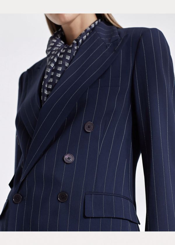 Ralph Lauren Elias Striped Jacket Tmavě Blankyt Krém | Sb2nTf93