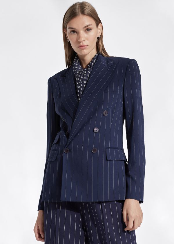 Ralph Lauren Elias Striped Jacket Tmavě Blankyt Krém | Sb2nTf93