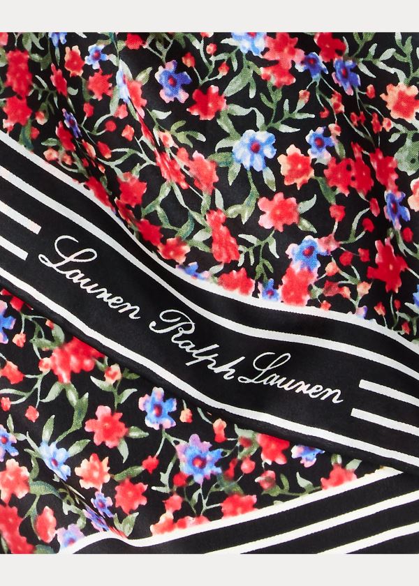 Ralph Lauren Elise Silk Scarf Černé | aTLAYBuB