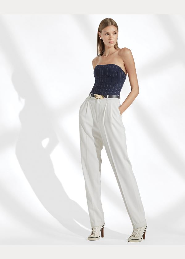 Ralph Lauren Eliza Striped Wool Bustier Tmavě Blankyt Krém | KnhTW9uW