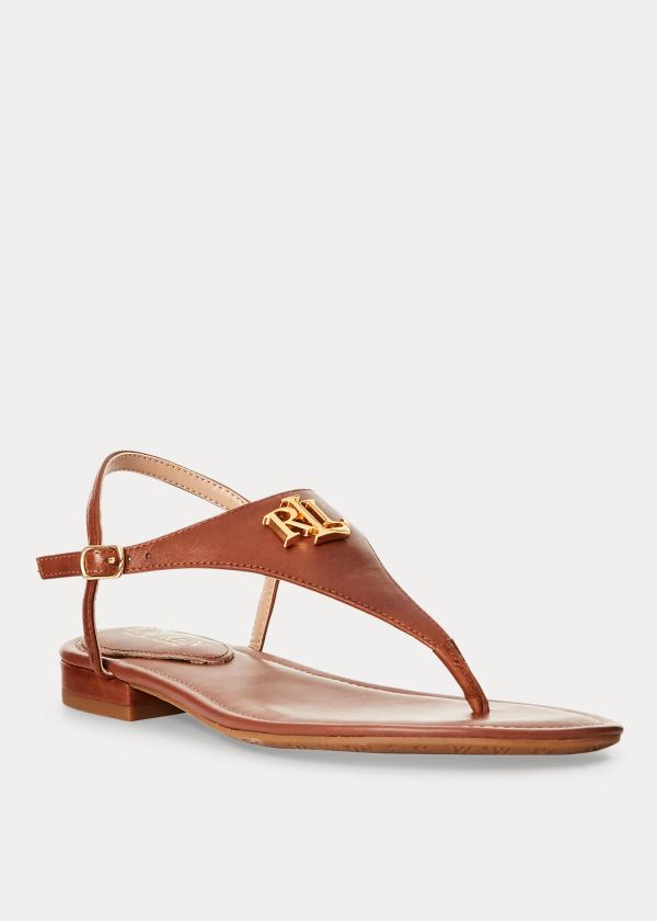 Ralph Lauren Ellington Læder Sandal Tmavě Hnědé | 3wjAXOYW