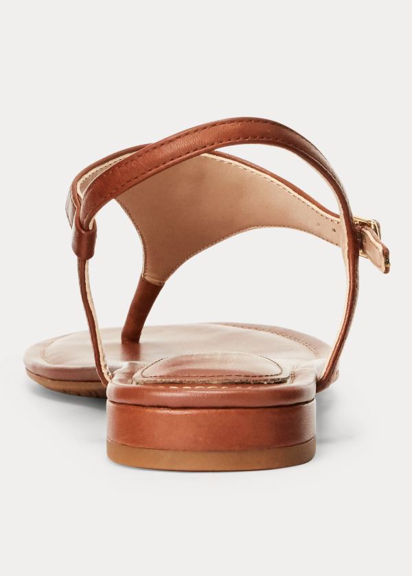 Ralph Lauren Ellington Læder Sandal Tmavě Hnědé | 3wjAXOYW