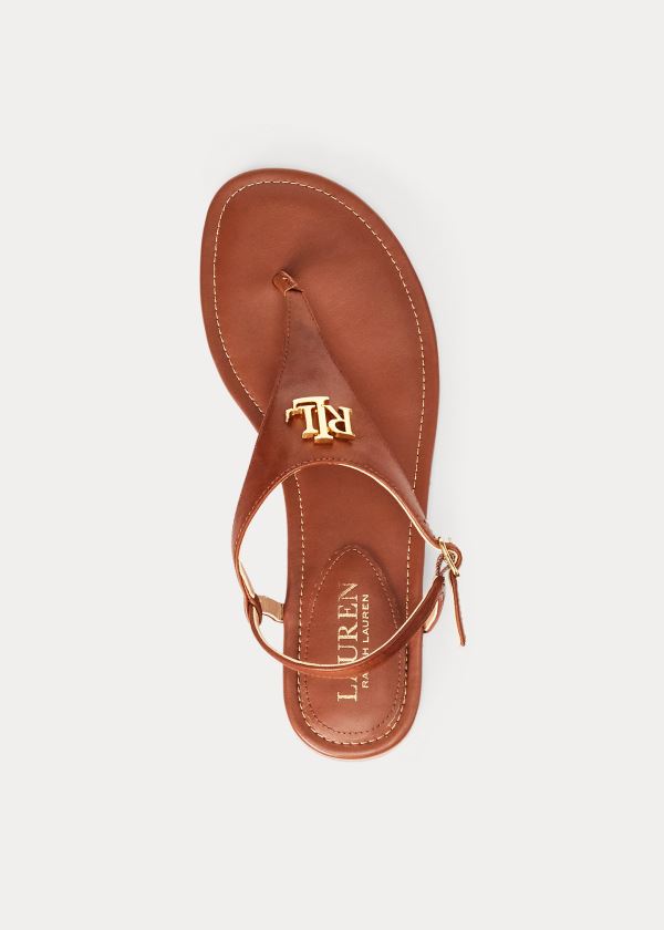 Ralph Lauren Ellington Læder Sandal Tmavě Hnědé | 3wjAXOYW