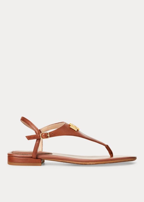 Ralph Lauren Ellington Læder Sandal Tmavě Hnědé | 3wjAXOYW