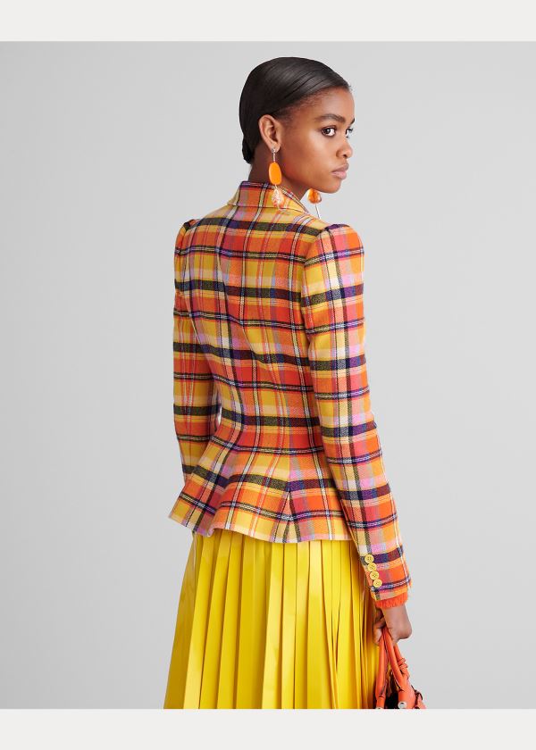 Ralph Lauren Eloise Plaid Jacket Oranžové Viacfarebný | 520IbA84
