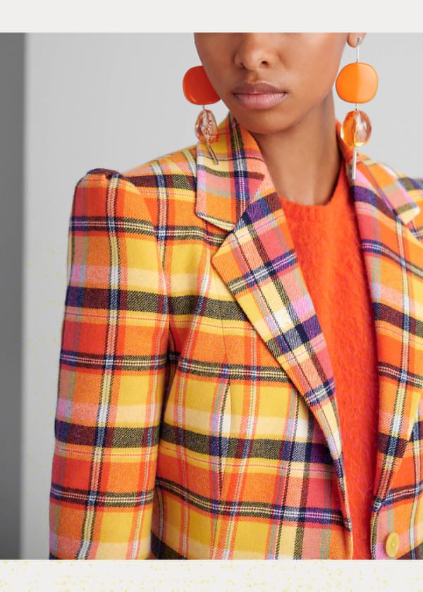 Ralph Lauren Eloise Plaid Jacket Oranžové Viacfarebný | 520IbA84