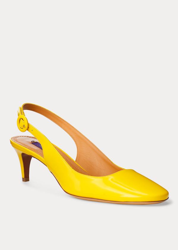 Ralph Lauren Ember Lakovaná Slingback Žluté | dH4nGV0N