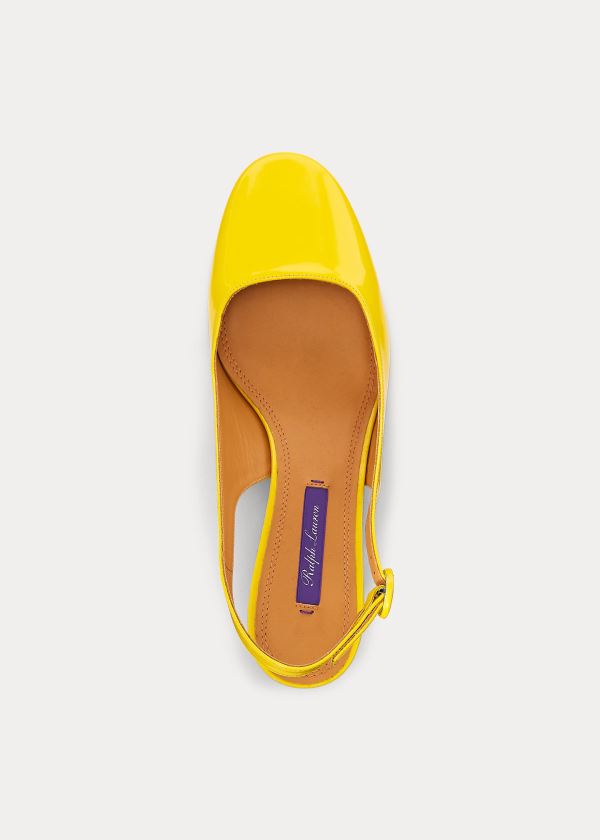 Ralph Lauren Ember Lakovaná Slingback Žluté | dH4nGV0N