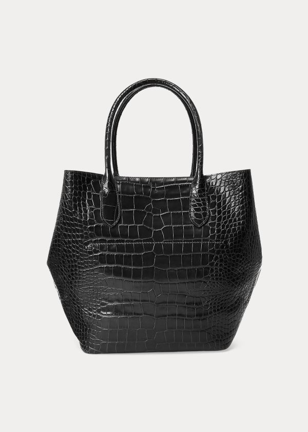 Ralph Lauren Embossed Large Bellport Tote Černé | miwwxqHl
