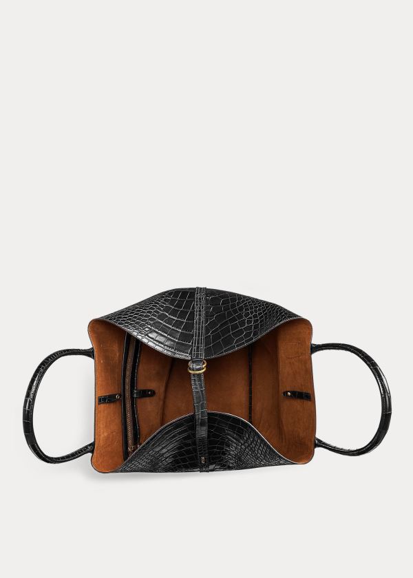 Ralph Lauren Embossed Large Bellport Tote Černé | miwwxqHl