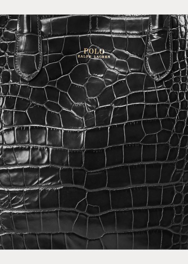 Ralph Lauren Embossed Large Bellport Tote Černé | miwwxqHl