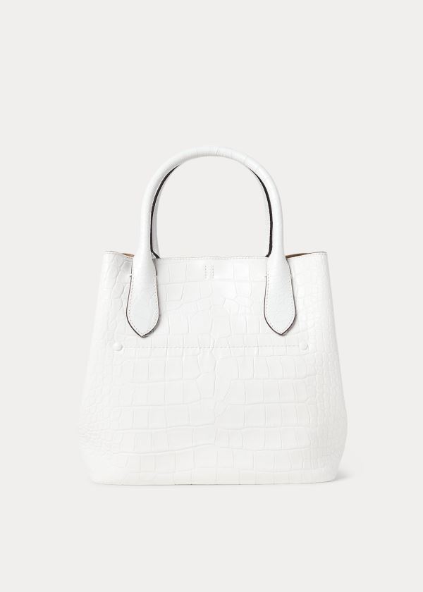 Ralph Lauren Embossed Medium Bellport Tote Bílé | PA191dta
