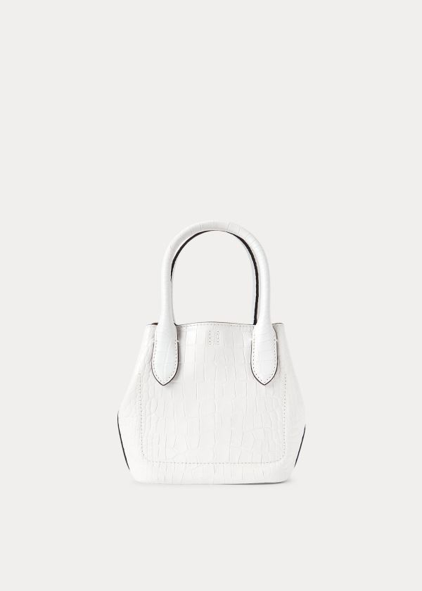 Ralph Lauren Embossed Mini Bellport Tote Bílé | PtF1NQDm