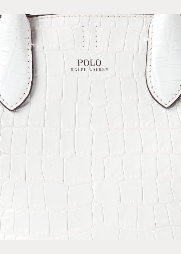 Ralph Lauren Embossed Mini Bellport Tote Bílé | PtF1NQDm