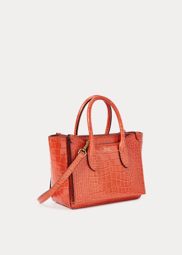Ralph Lauren Embossed Mini Sloane Satchel Oranžové | Oz3XAehR