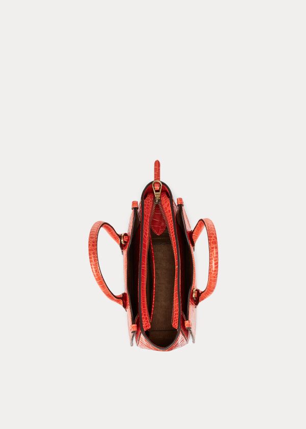Ralph Lauren Embossed Mini Sloane Satchel Oranžové | Oz3XAehR