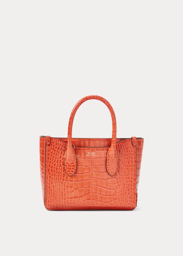 Ralph Lauren Embossed Mini Sloane Satchel Oranžové | Oz3XAehR
