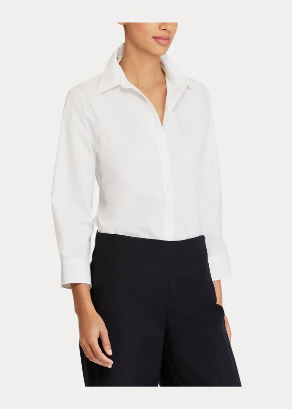 Ralph Lauren Embroidered Button-Down Shirt Bílé | iSvqtNb9