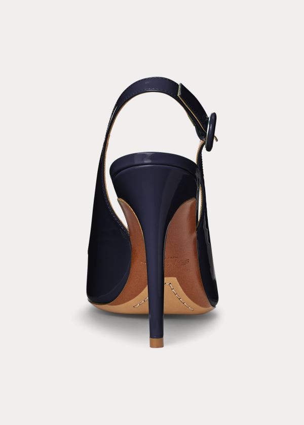 Ralph Lauren Emersyn Lakovaná Slingback Tmavě Blankyt | cqI3V9Xe