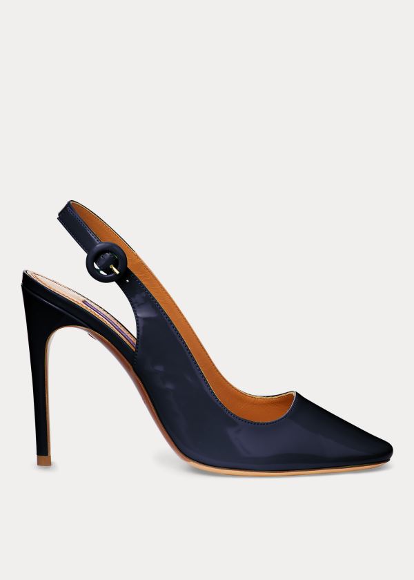 Ralph Lauren Emersyn Lakovaná Slingback Tmavě Blankyt | cqI3V9Xe