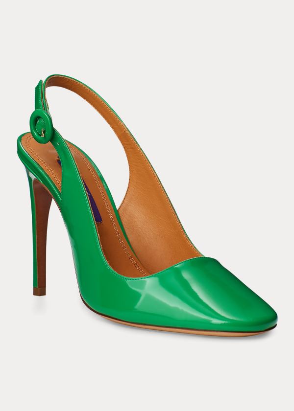 Ralph Lauren Emersyn Lakovaná Slingback Zelene | wv4bnVYL