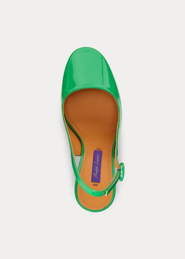 Ralph Lauren Emersyn Lakovaná Slingback Zelene | wv4bnVYL
