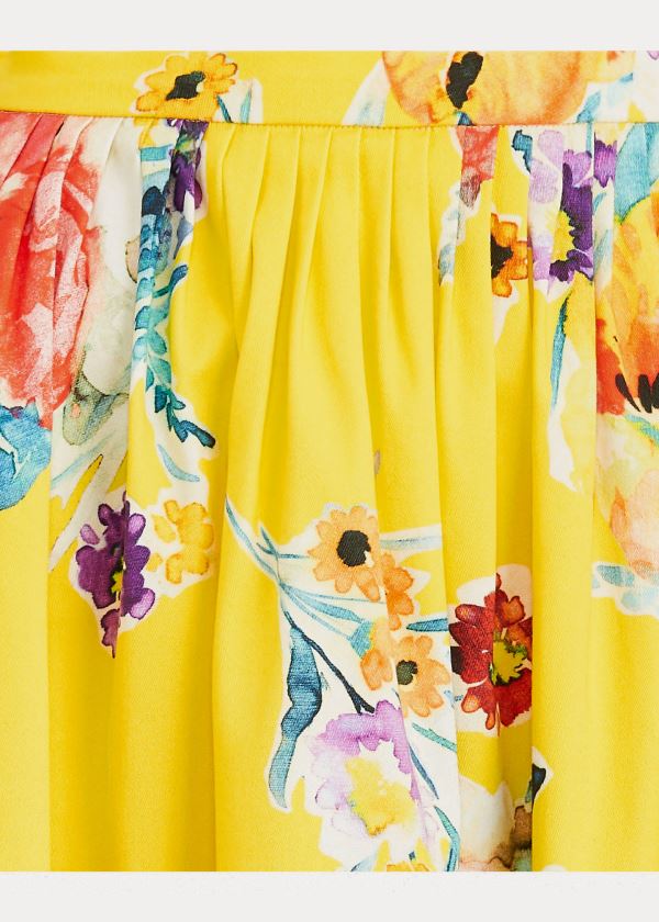 Ralph Lauren Emilia Floral Bavlněné Skirt Žluté Viacfarebný | nvQuLx2e