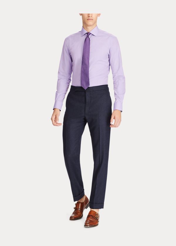 Ralph Lauren End-on-End Bavlněné Šaty Shirt Fialové | HtQTuiMR