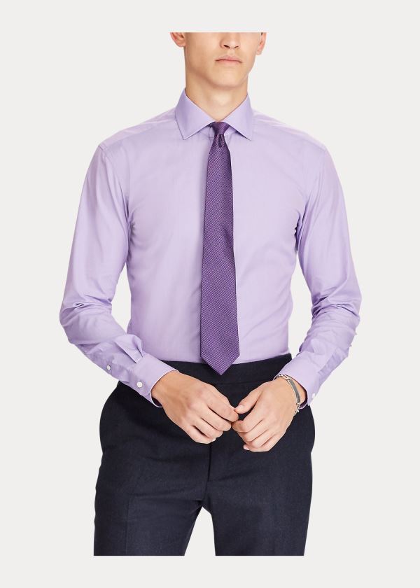 Ralph Lauren End-on-End Bavlněné Šaty Shirt Fialové | HtQTuiMR