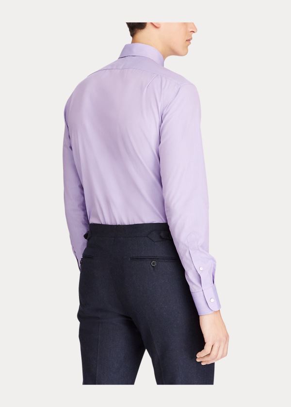 Ralph Lauren End-on-End Bavlněné Šaty Shirt Fialové | HtQTuiMR