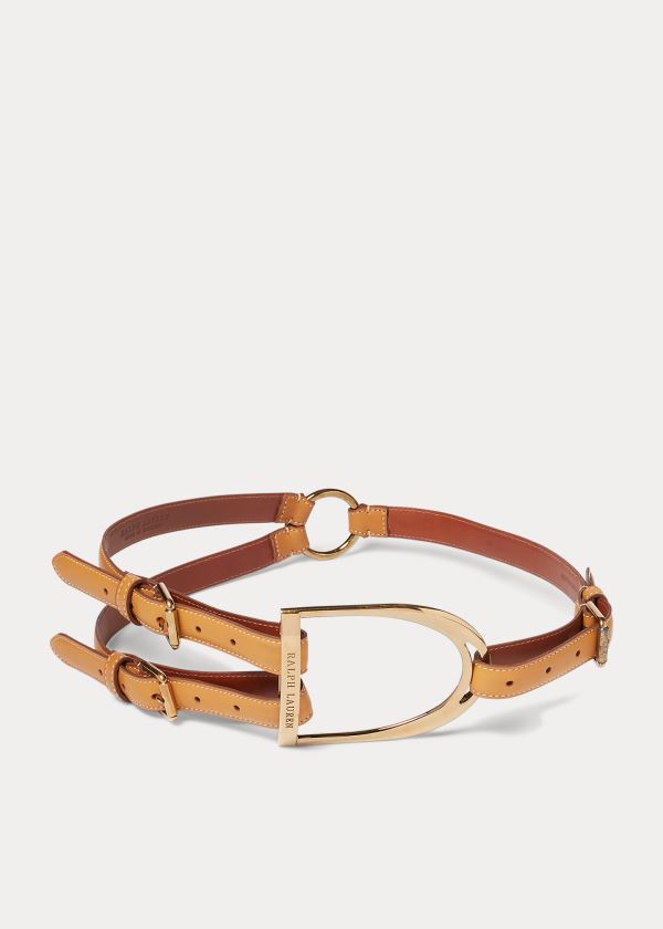 Ralph Lauren Equestrian Tri-Páskové Calf Belt Hnědé | 3PerP1So