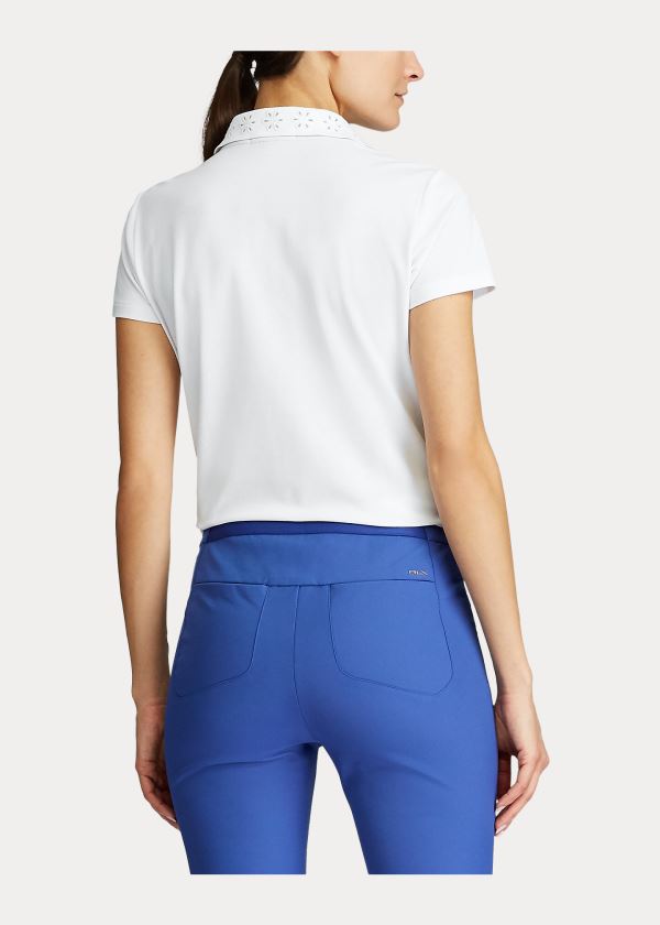Ralph Lauren Eyelet Golfové Polo Shirt Bílé | cMPXNE10