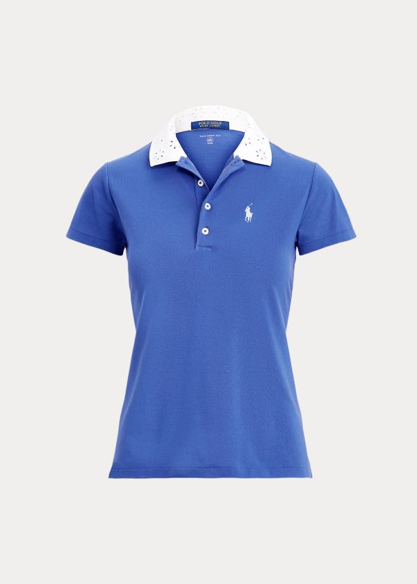 Ralph Lauren Eyelet Golfové Polo Shirt Královská Modrá Tmavě Blankyt | mz2MCsve